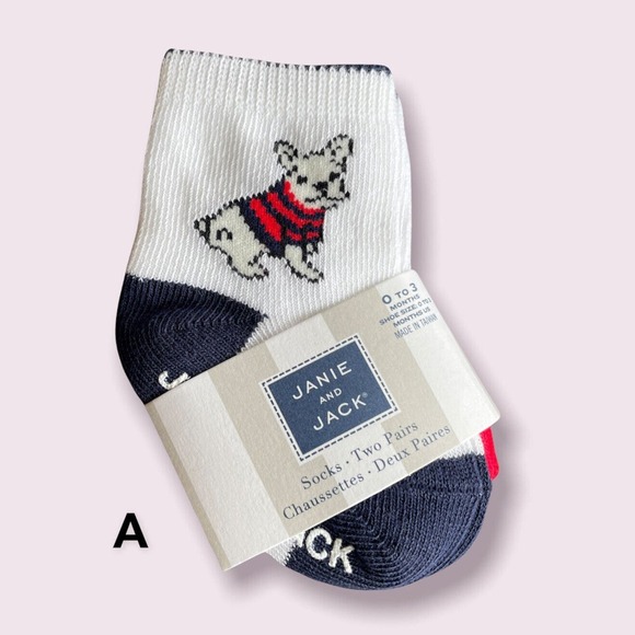 NWT JANIE AND JACK Puppy Dog Socks Size 0-3 Months Baby Newborn U Choose Style - Picture 1 of 4